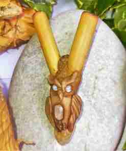 Kuripe Bambu Totem GUFO Amuleto con Pietre potenti Kuripe Totem GUFO Amuleto Pietre potenti