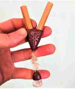 Kuripe Bambu Pendente Quarzo Bianco Kuripe-bambu co pietra-Pendente Quarzo bianco