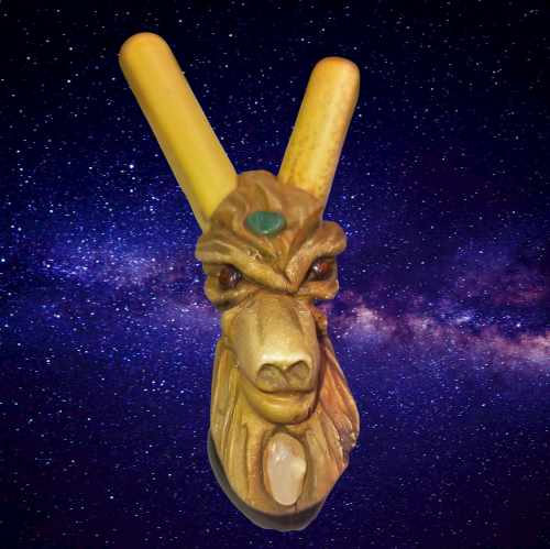 Kuripe Bambu Totem LUPO Amuleto con Pietre potenti Kuripe_Bambu_Totem_LUPO_Amuleto_con_Pietre_potenti