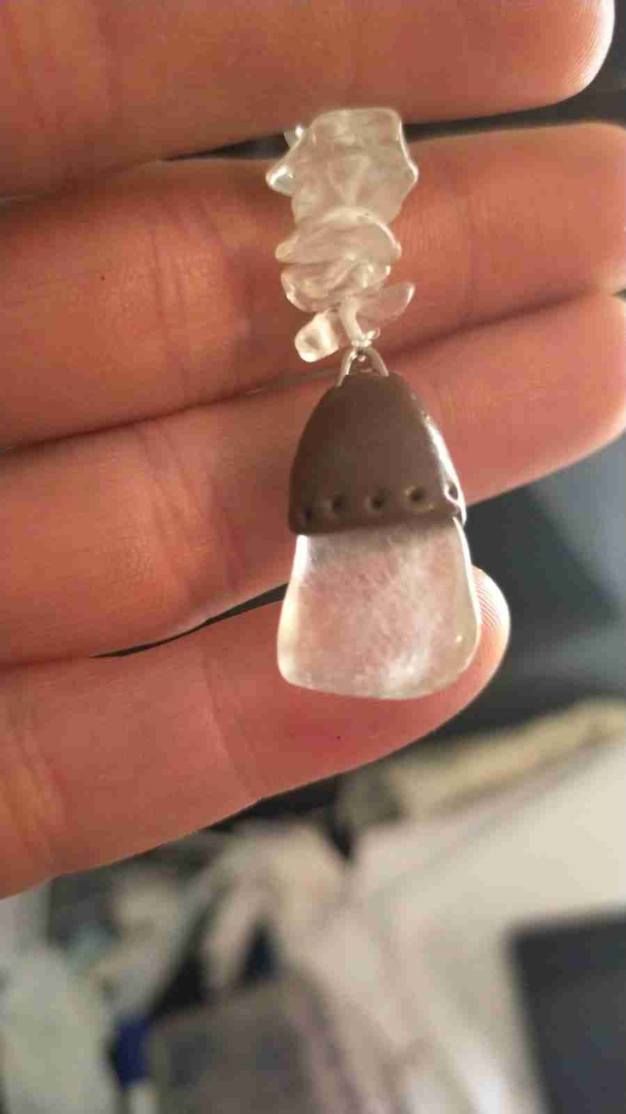Kuripe Bambu Pendente Quarzo Bianco pendente pietra quarzo per kuripe