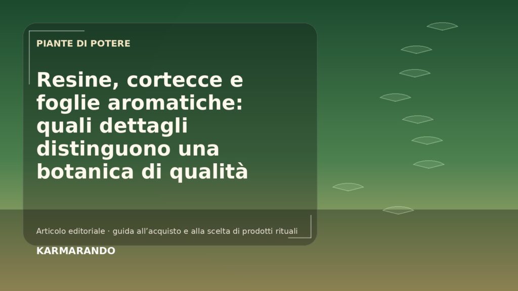 Resine, cortecce e foglie aromatiche: quali dettagli distinguono una botanica di qualità